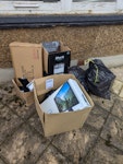 Cardboard and household waste Mix of cardboard packaging and black bin bags with household waste, including food from emptying the fridge SW16 - removed for £50