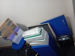 Betfred Shop Removals. An old chair - 
An old metal paper display - 
An old broken cupboard door - 
A small cabinet - 
3 fire signs and a light - 
3 boxes with soap dispensers in - 
And a broken shredder. NE8 - removed for £160