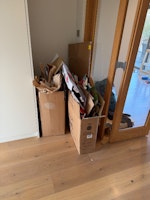 Two large boxes of cardboard collected by clear that services