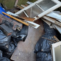 large pile building rubble collected by Long Gone Waste Diposal