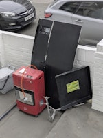 broken 65"TV heatershell &tray collected by Riff Raff Rubbish