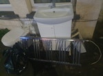 Four items Please collect the toilet, bathroom basin, heated towel rail, and one black sack bag at 9:00 am HA1 - removed for £71