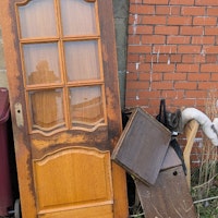 Broken doors and furniture collected by LJ skip hire ltd