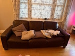 3 seater leather sofa 3 seater leather sofa, frame broken. Approx 210 cm L x 90cm D x 80cm H CM1 - removed for £86