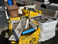 3 bulk bags in garden. collected by LJ skip hire ltd