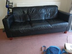 Black leather 3 seat sofa Black leather 3 seat sofa SL9 - removed for £136