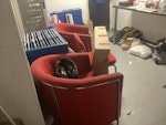 Furniture Removal. 6x red bucket chairs
2x min tables 
1x damage ceiling tiles SW16 - removed for £120