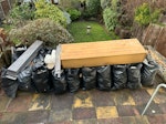 Aprox40 x Rubble Sacks & Waste approx 40 rubble sacks, old doors & rads, old LVT Flooring and kitchen cabinet. general DIY waste. 
NOTE: busy road with bollards make narrow entry to driveway as per images. N14 - removed for £357
