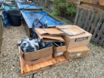 Wooden pallet and boxes. Wooden pallets, cardboard boxes, and other solar install waste. OX12 - removed for £113