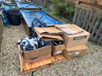 Wooden pallet and boxes. collected by clear that services