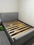 King Size Bed Frame King size bed frame from Dreams Beds, in good condition. The frame is solid and sturdy, featuring a modern upholstered fabric design with a comfortable headboard. It comes with built-in storage drawers under the bed, which are very practical for storing clothes, bedding, or extra items.

Strong wooden slats provide good mattress support. £60 LS6 - removed for £71