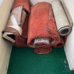 carpet, underlay & Lino Cut up carpet, some rolled, folded underlay, cut up Lino. All dry. 2 small black bags. B30 - removed for £117