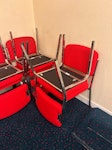 Furniture Clearance 10 items in total
1x Black swivel stool
1x black chair
5x red chair
1x toaster
1x broken electrical heater
1x broken keyboard

 All stored in back room accessible via fire door with parking situated behind shop. NR31 - removed for £167
