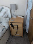 Bedroom furniture 2 side cabinets 5 drawer chest of drawers and one dressing table. All light oak. LS25 - removed for £91