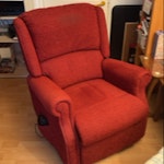 sofa, armchair, 3 dining chair 3-seater sofa with matching electric recliner armchair; three upholstered dining chairs  SR2 - removed for £180