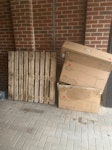 Boxes and wooden pallets. Boxes and wooden pallets. HP22 - removed for £69