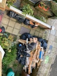 Front garden full bags+timber Front garden full of DIY building rubble - 40 bags
Misc pile timber
10 empty tins
2 pallets
See photo N4 - removed for £469