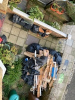 Front garden full bags+timber collected by Advance Waste