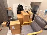 general household, boxes etc mostly cardboard boxes, 2 old fishtanks, couple of old PCs and an ikea chair N19 - removed for £386