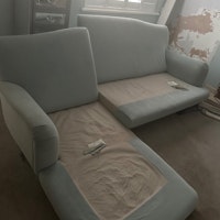 Large sofa and seating cushion collected by Monster Junk