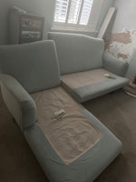 Large sofa and seating cushion collected by Monster Junk