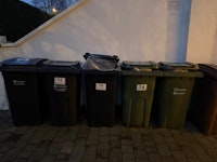 6 bins of rubbis collected by Riff Raff Rubbish