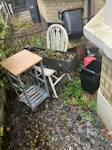 bins and furniture 4 food waste bins, broken chair, broken kitchen trolley, window box for plants, wooden wine boxes, partially full helium canister. please take all food waste bins as we do not use any of them. SW2 - removed for £91