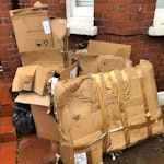 4 big cardboard boxes rubbish 4 large cardboard boxes of disused packaging/paper/card/plastic etc, old Venetian blinds and 3 black bags of rubbish N19 - removed for £71