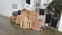 cardboard and wooden offcuts collected by Quick rubbish recycling Ltd