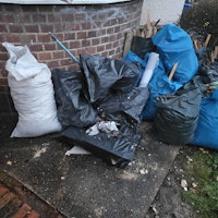 old plaster and wood sticker collected by fortknox waste