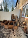 wood and bricks scrap wood from DIY garden furniture using pallets and some bricks. CB10 - removed for £180