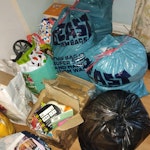 Toys, clothes, household waste Old toys, clothes, binbag of hosuehold waste, the inheritance 3 binbags have toys and clothes, small bags toys old baby stuff. Boxes of games/ toys, books and some old paper letters. RG42 - removed for £71
