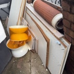 wardrobe and lamp shades two lampshades, a bit of carpet, some scrap plaster and a disassembled wardrobe. Parking on our road is free and will be home for most of the day. SE26 - removed for £91