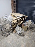 cardboard boxes, plastic waste collected by Gareth Marshall