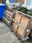 Bricks. Tiles. Wood pallets. Small pile of bricks. Cut tiles (bathroom and patio). Wood / plasterboard off cuts. 2x single wood pallets. SE22 - removed for £65