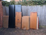 4 wooden cupboard - dismantled There are 4 wooden cupboards which have been dismantled. 3 were 1.8m tall by 1m wide by 0.45m deep. One was 1.2m tall by 1m wide by 0.45m deep. Plus a total of 12 metal shelves BH23 - removed for £104