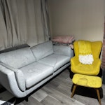 2 seater sofa and armchair 2 seater sofa with armchair and stool GU14 - removed for £91