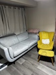 2 seater sofa and armchair 2 seater sofa with armchair and stool GU14 - removed for £91