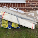 Builder waste and bath They are 20 bags of tiles, plasterboard rubble. Toilet, bath and basin BR3 - removed for £271
