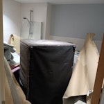 2 seater sofa/carpets/underlay 2 seater sofa with no cushions. Carpet cut offs and foam underlay. Will fit in a normal transit size van. OL6 - removed for £177