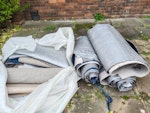 Carpet + underlay Circa 25 sqm of carpet and underlay, and some gripping fixing bars to floor. Ground floor flat N17 - removed for £95