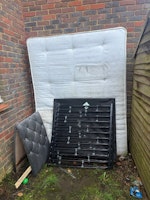 King size mattress, headboard collected by Waste Machine