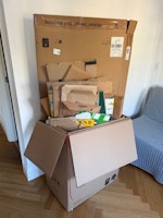 Big box full of cardboard collected by STARDUST  WASTE  MANAGEMENT