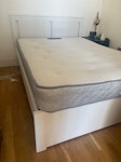 Double bed frame and mattress Double mattress and bed frame. Frame still assembled but can be taken apart. Bed slats are broken. SW18 - removed for £91