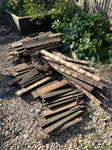 Old wood from garden decking Old wood from garden decking, approx covering 5m2. Old wood with rusty nails still in it. NW10 - removed for £130