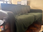 Old dark brown leather sofa Need to get rid of an old leather sofa, unfortunately a blanket has got stuck to it which seller did not clarify when we originally purchased it off marketplace. BN3 - removed for £65