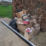Solar install waste Cardboard boxes, trash bags, and trunking, along with some other solar install rubbish. SN16 - removed for £138
