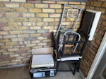 1 mwave, 3 chairs and printer Lift access and all items fit in lift. Can park right outside front door of building or around back. SW15 - removed for £71