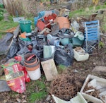 Allotment Garden Rubbish Located at Golders Green Allotment
Easy acccess
Two piles of rubbish - one smaller and one slightly larger pile of general waste. 
About 40 yards from the allotment's car park. 
Please note the address is not 221 Hendon Way, it's Golders Green Allotment Association on Hendon Way NW2 - removed for £143