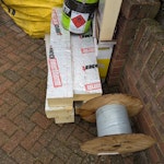 hippobag, garden room waste a hippobag of build waste, leftovers from a garden room project. Insulation, offcuts, timber, cans and film. No rubble. IG9 - removed for £200